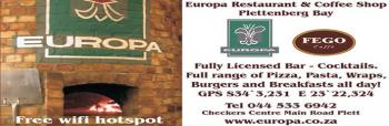 Europa Restaurant & Coffee Shop: Europa Restaurant & Coffee Shop Plettenberg Bay
