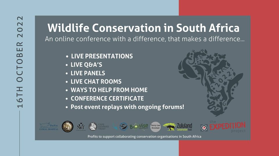 Wildlife Conservation in SA 2022 (Online Fundraising Conference) Event
